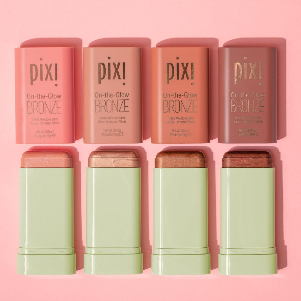 Pixi On-the-Glow Bronze formato barra facilita difuminar.
