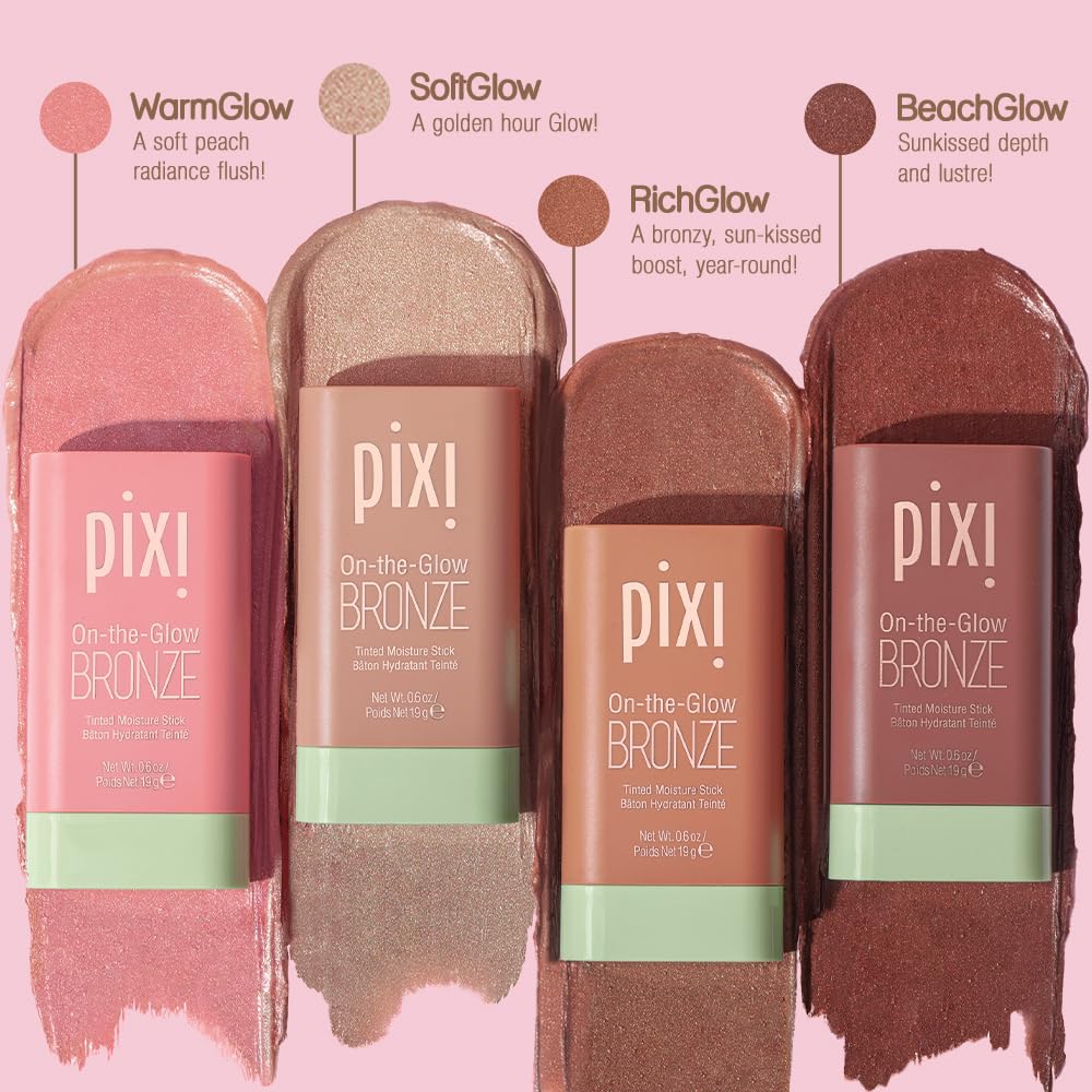 Pixi On-the-Glow Bronze para retoques diarios en labios y mejillas.