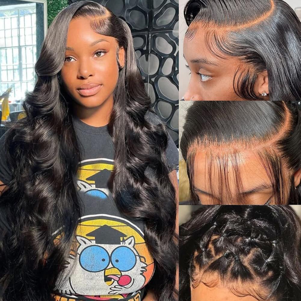 Pizazz 13x6 body wave wig front view with natural-looking hairline and fullness