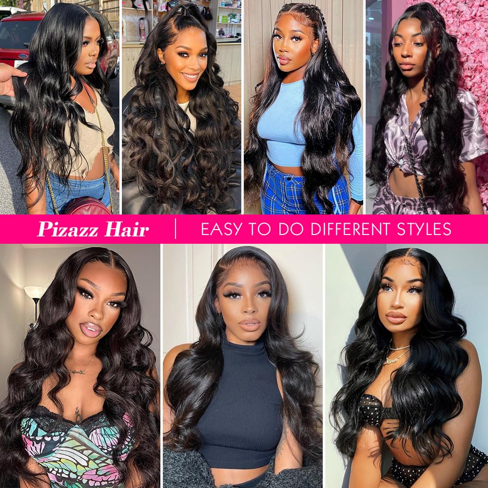 Pizazz 30-inch body wave wig styled in natural waves