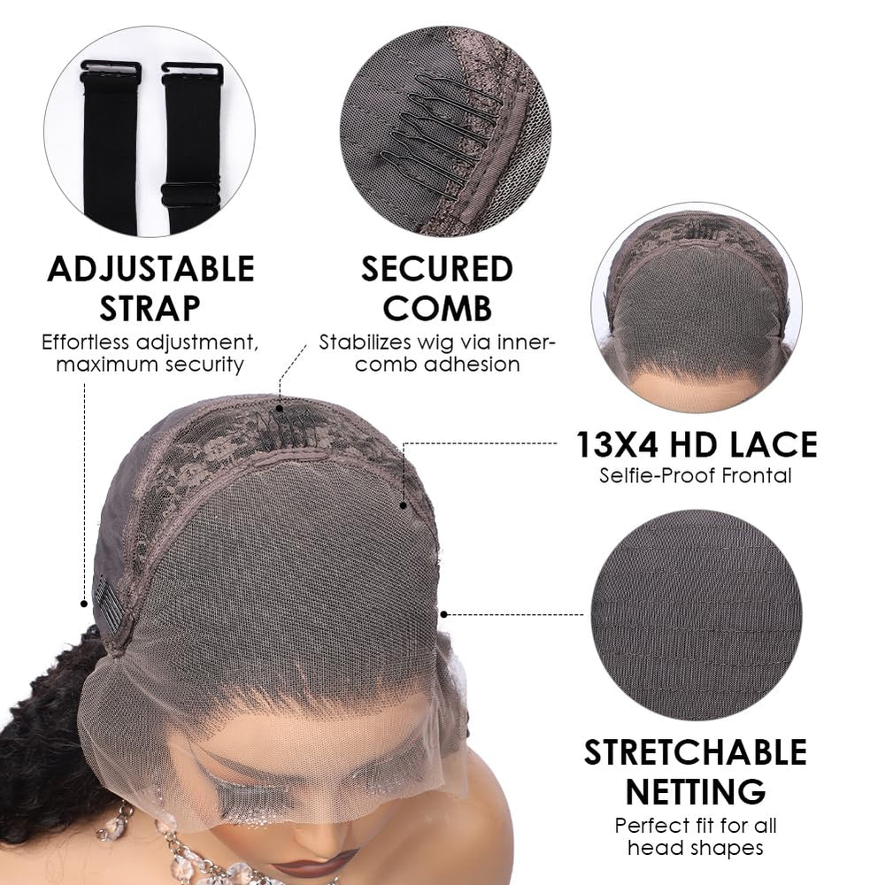 Pizazz Brazilian human hair wig displaying smooth, soft texture.