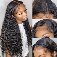 Pizazz HD transparent lace front wig closeup showing natural hairline and invisible lace edge.