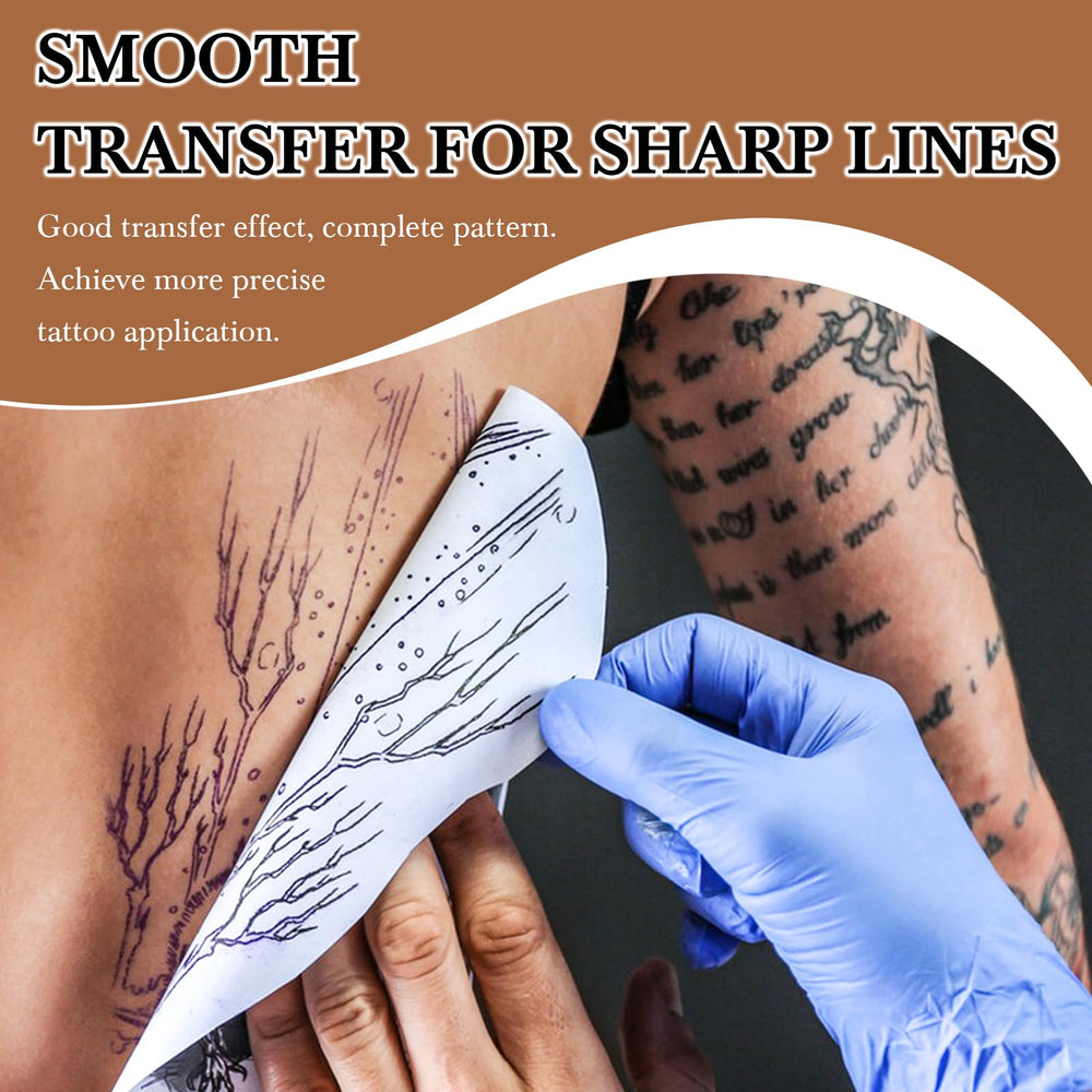 Pjordo stencil transfer with detailed lines on skin for clean outlines