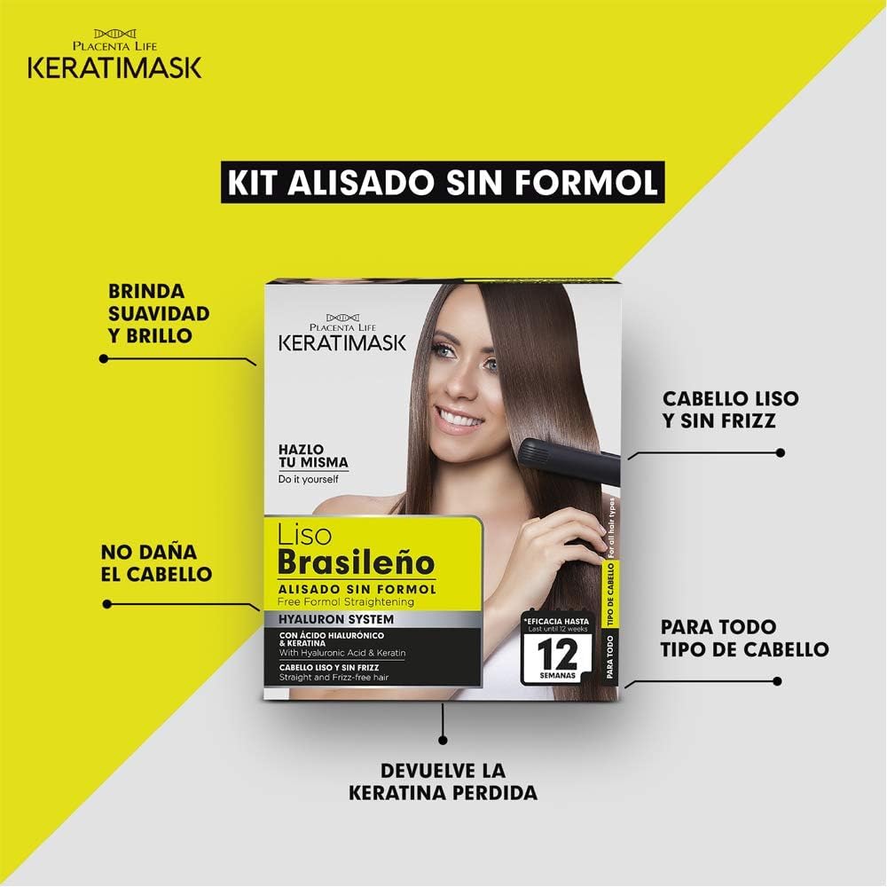 Placenta Life Keratimask: aplicación fácil para alisado casero.
