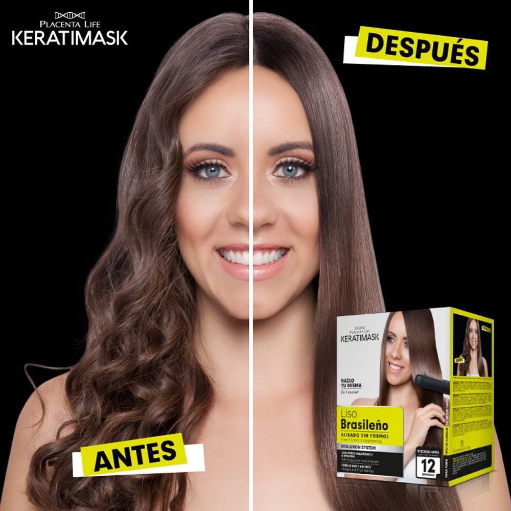 Placenta Life Keratimask: cabello sin frizz y brillo natural.