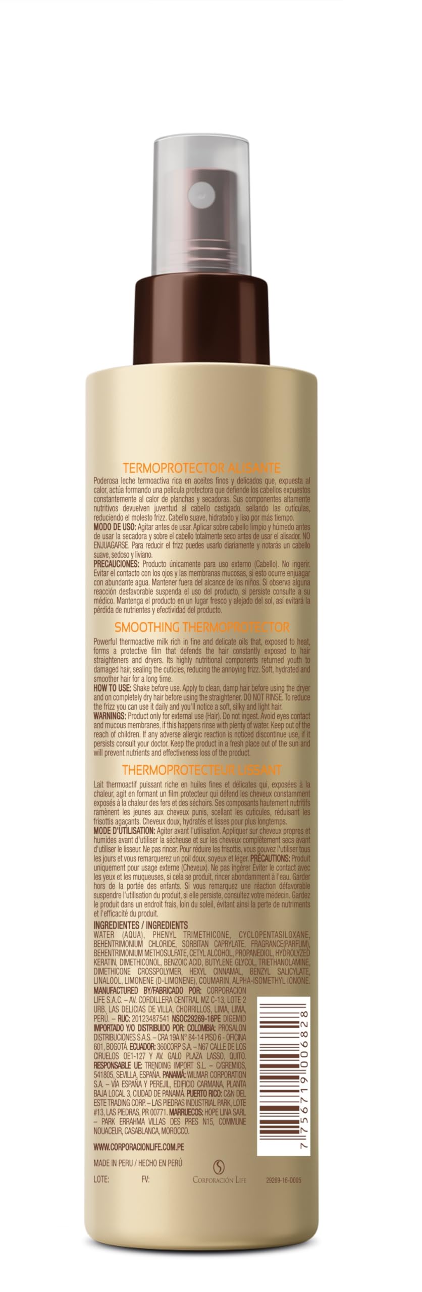 PLACENTA LIFE Lisso Keratina: cabello liso tras uso, control del encrespamiento y brillo