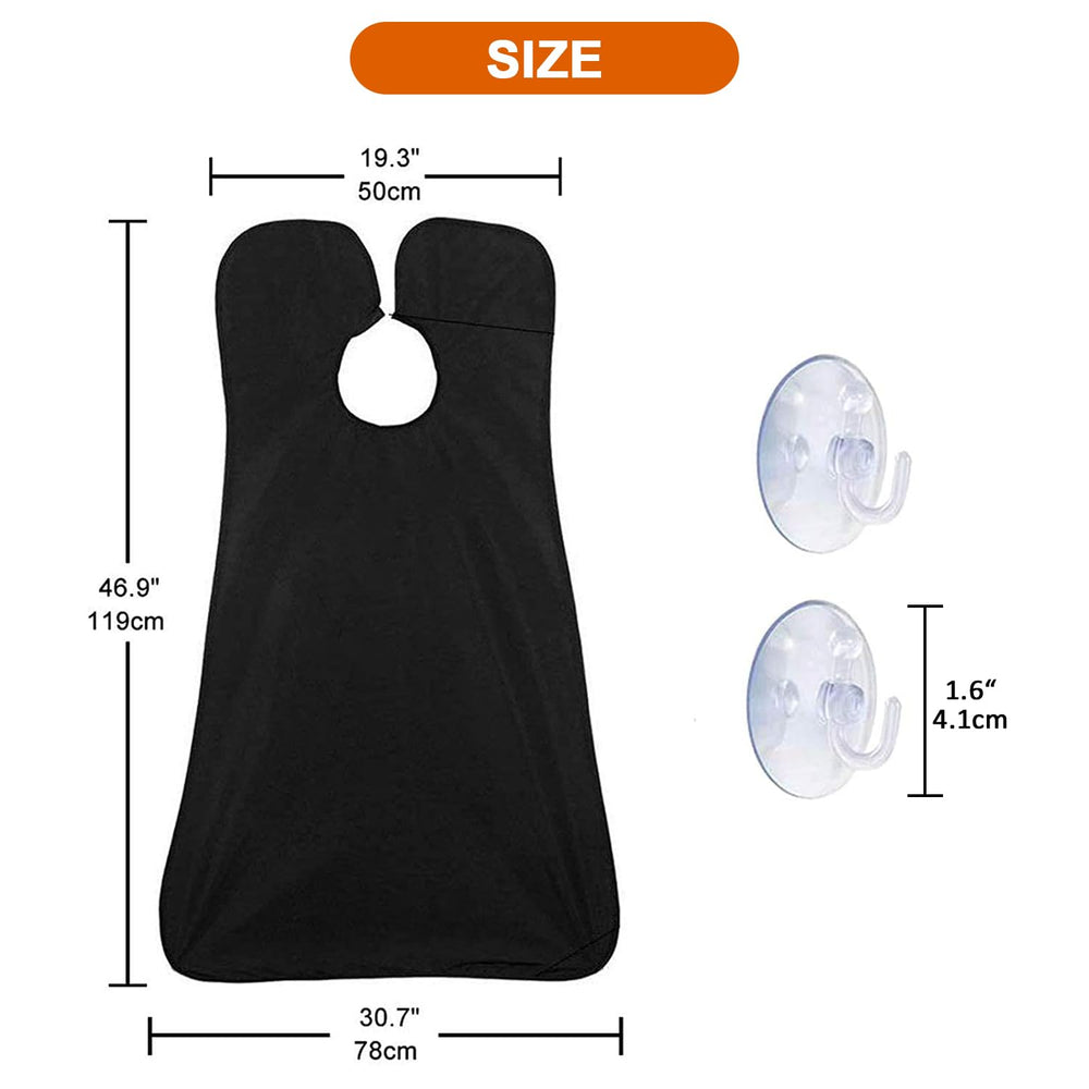 PLACHIDAY Beard Bib Apron suction cups secure to mirror for stable trimming.