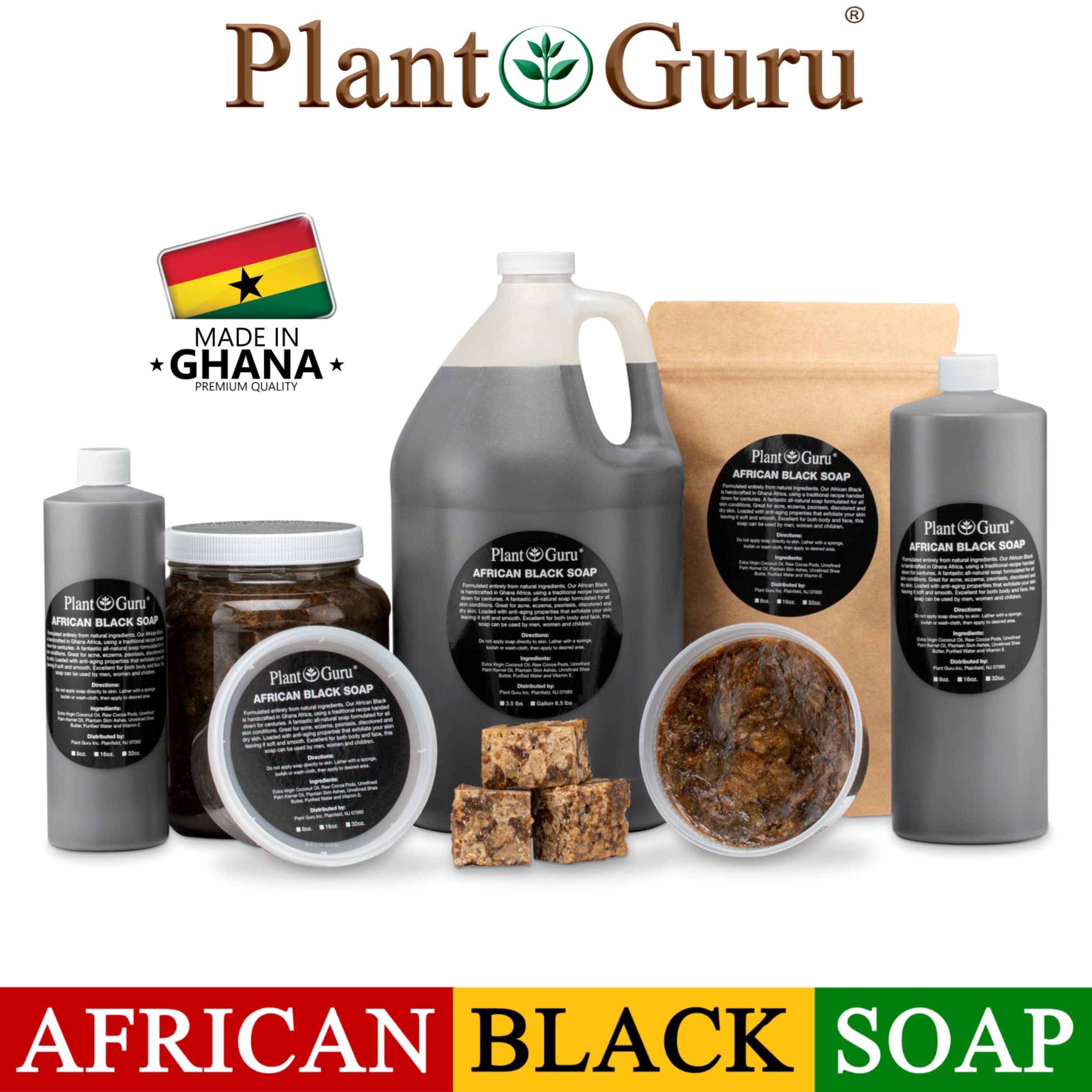 Plant Guru Jabón Negro Africano aroma natural para rutina diaria.