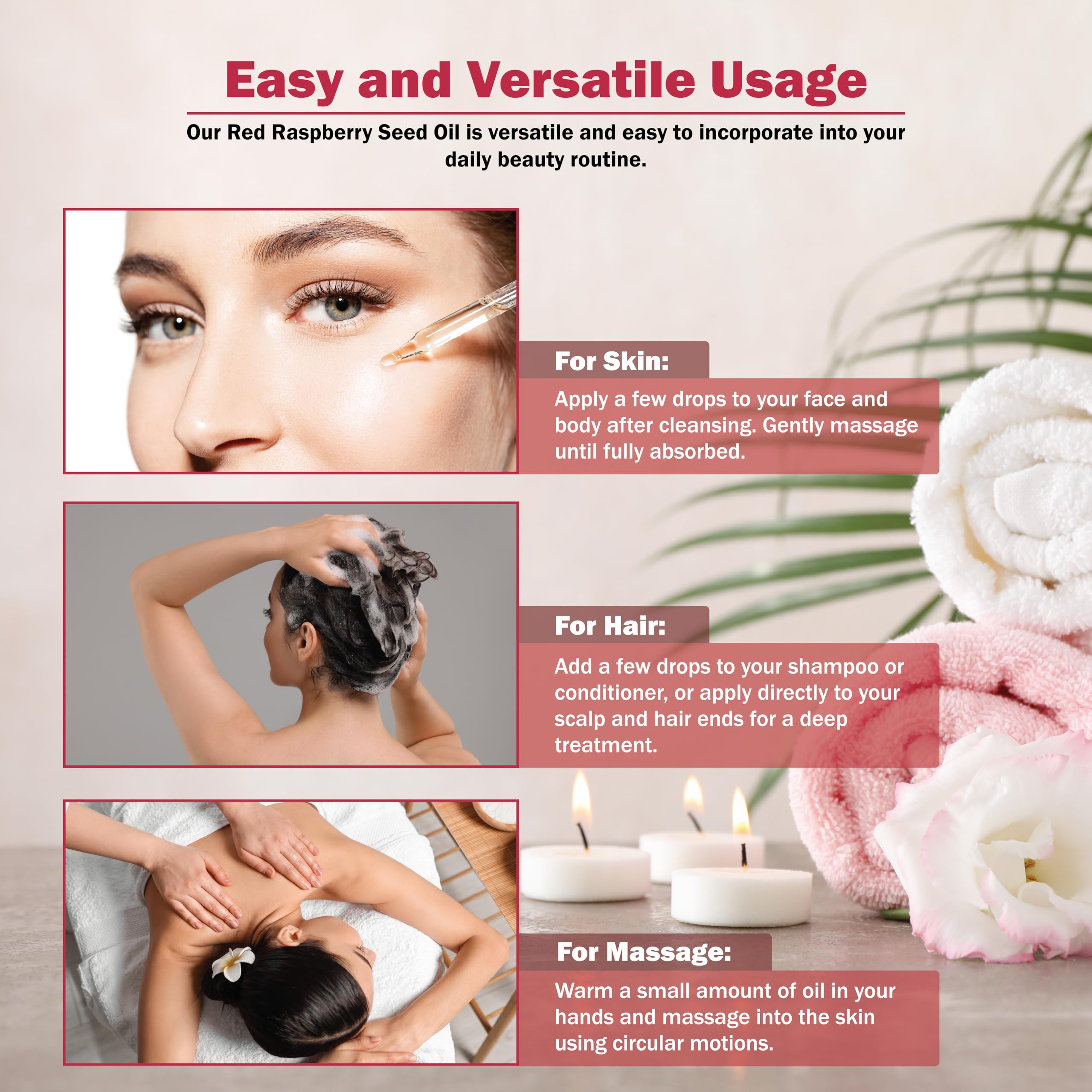 Skin application scene with Plant Guru Red Raspberry Seed Oil hydrates.