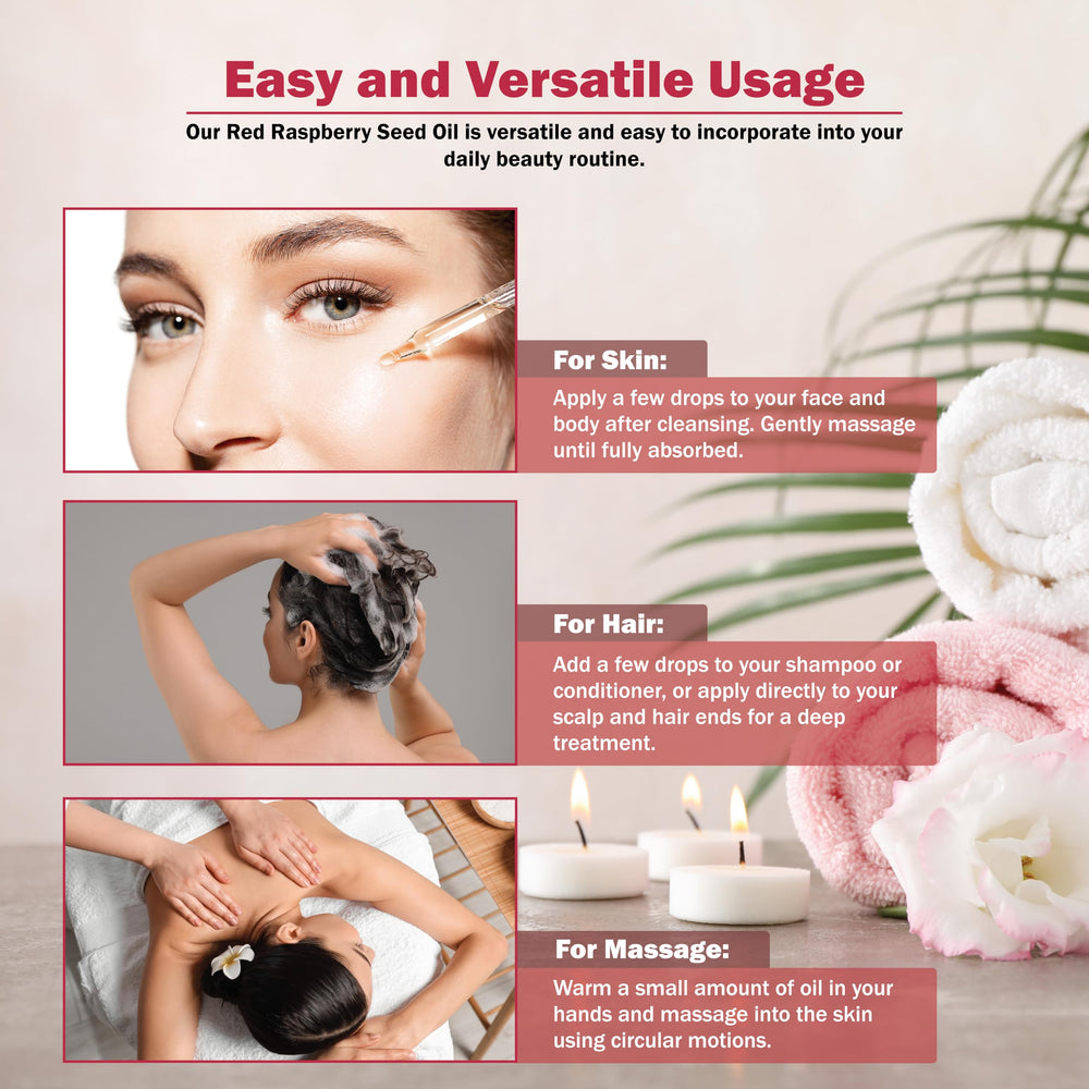 Skin application scene with Plant Guru Red Raspberry Seed Oil hydrates.