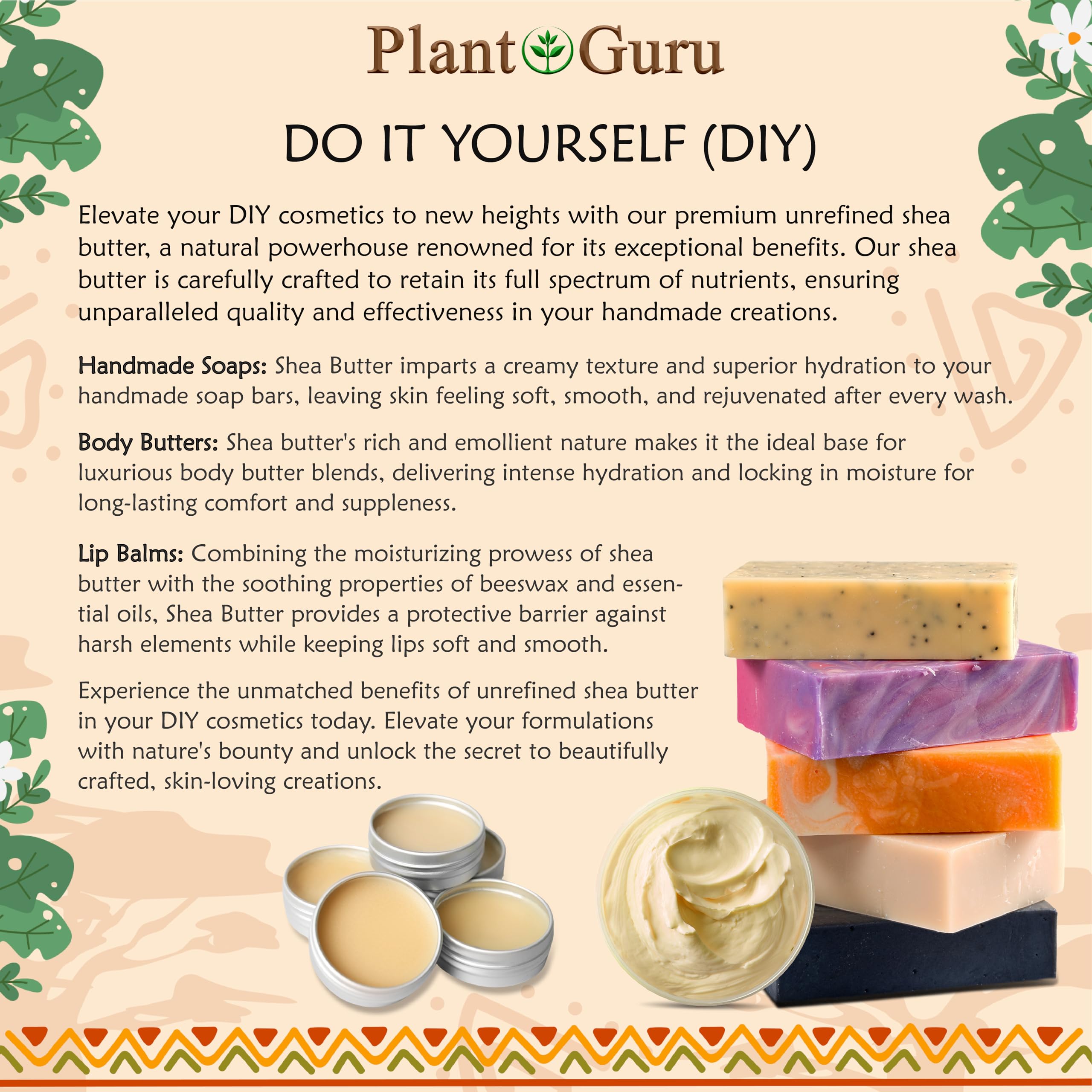 Uso para jabones y bálsamos caseros con karité Plant Guru.