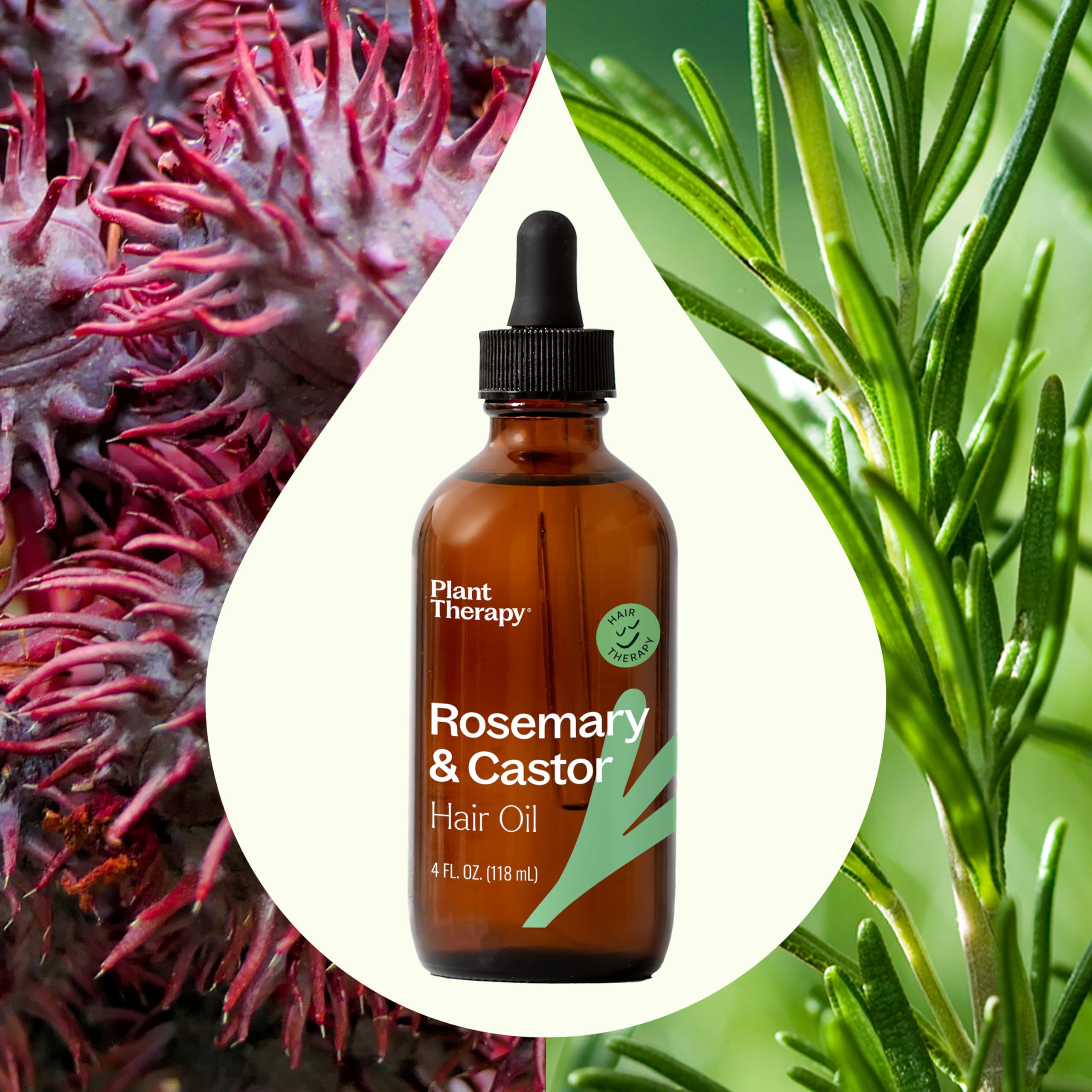 Plant Therapy Rosemary & Castor Oil: mezcla con aceite de almendras dulces para hidratación profunda.
