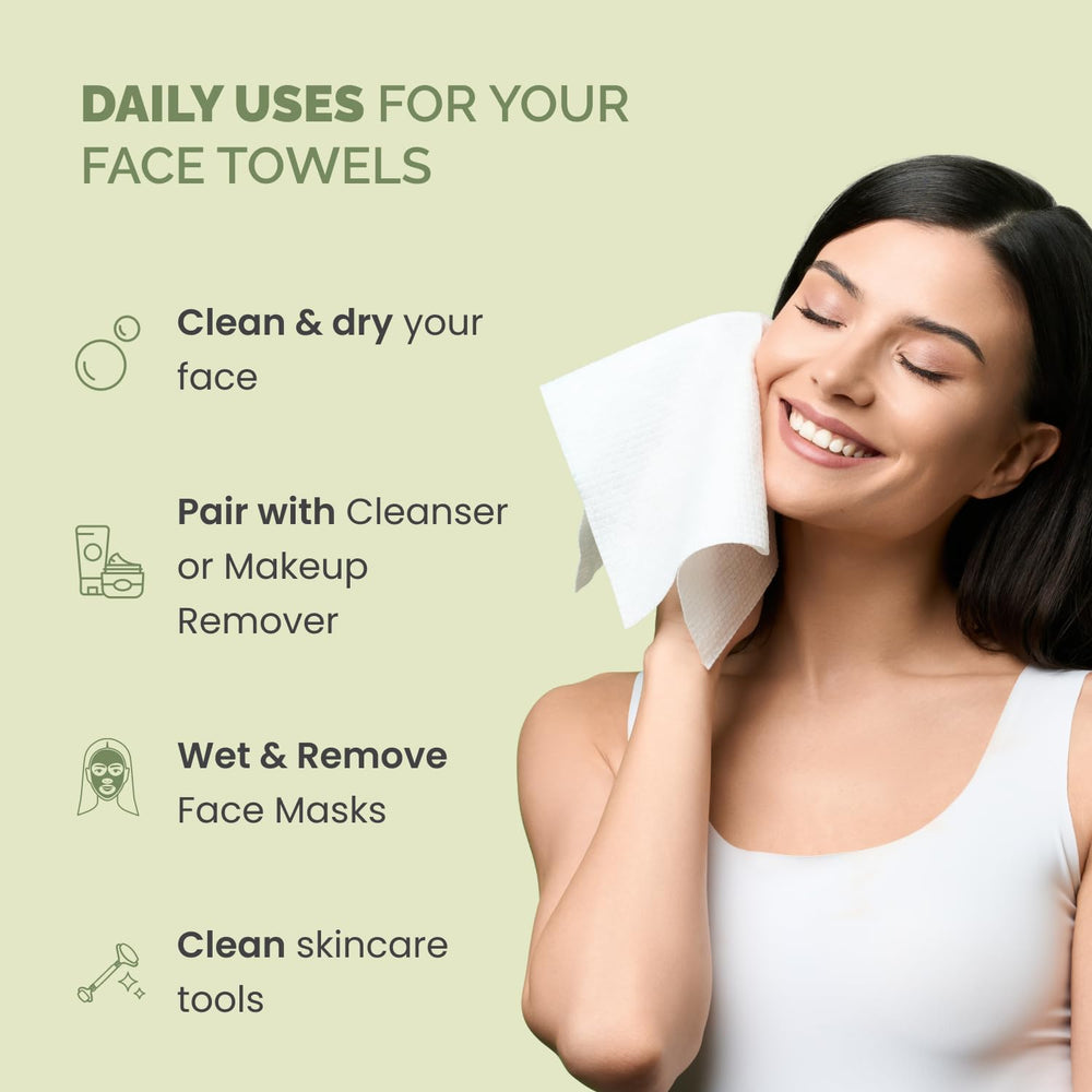 Plantifique towels with textured side for deeper cleansing and makeup removal.