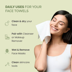 Plantifique towels with textured side for deeper cleansing and makeup removal.