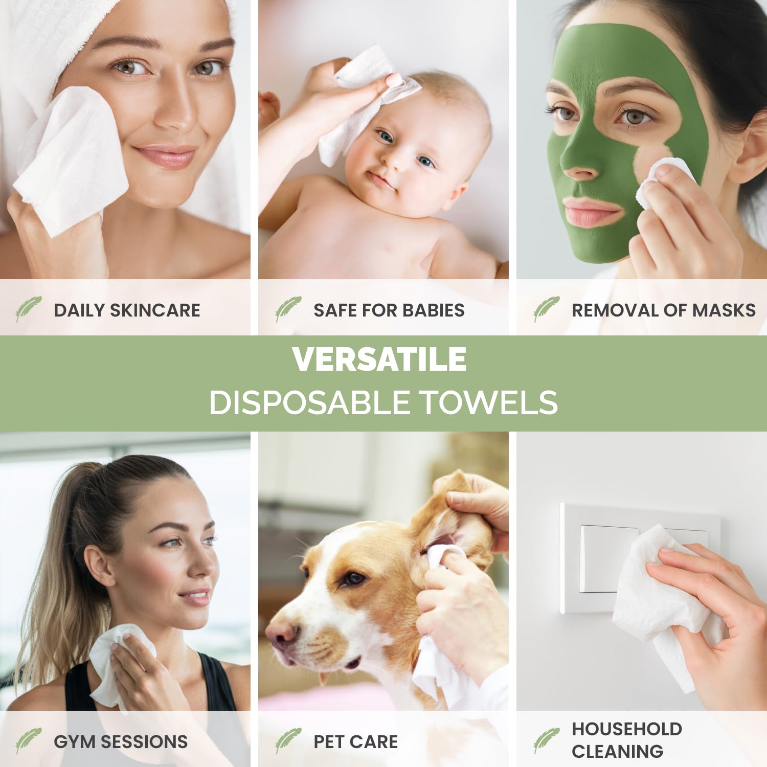 Plantifique Disposable Face Towels XL are lightweight and travel-friendly.