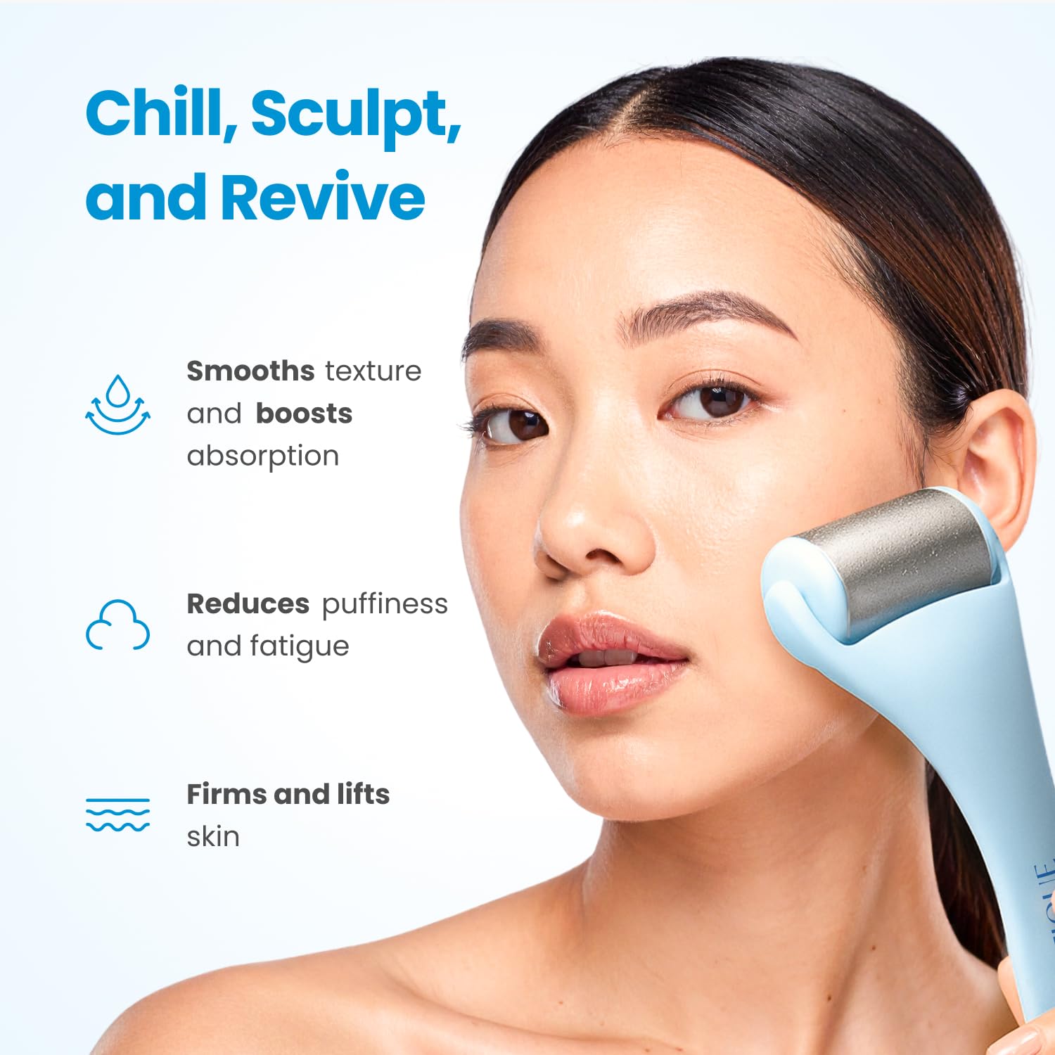 Plantifique Facial Ice Roller provides body massage with cooling relief.