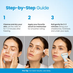 Plantifique Facial Ice Roller neck use reduces tension with a cooling touch.
