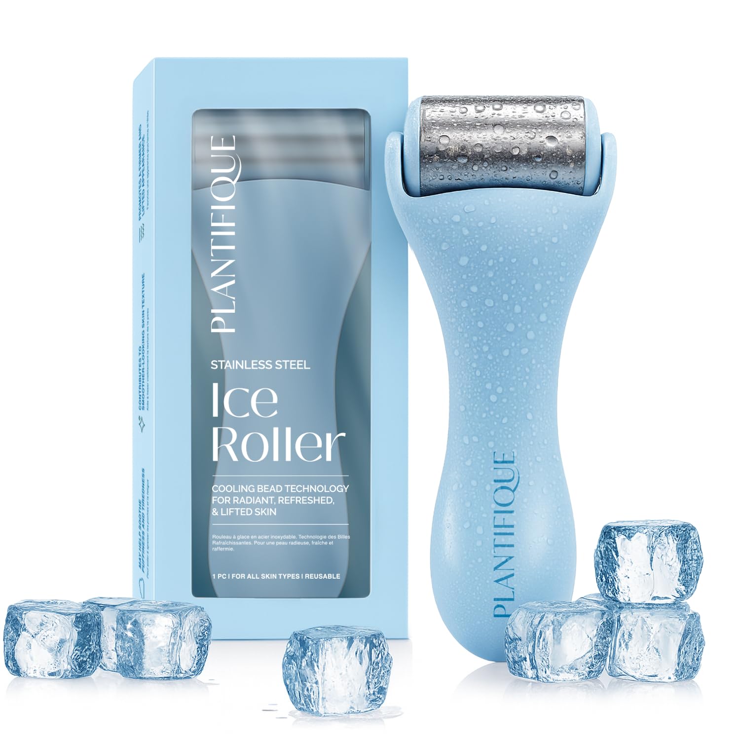 Plantifique Facial Ice Roller targets puffiness for a refreshed look.