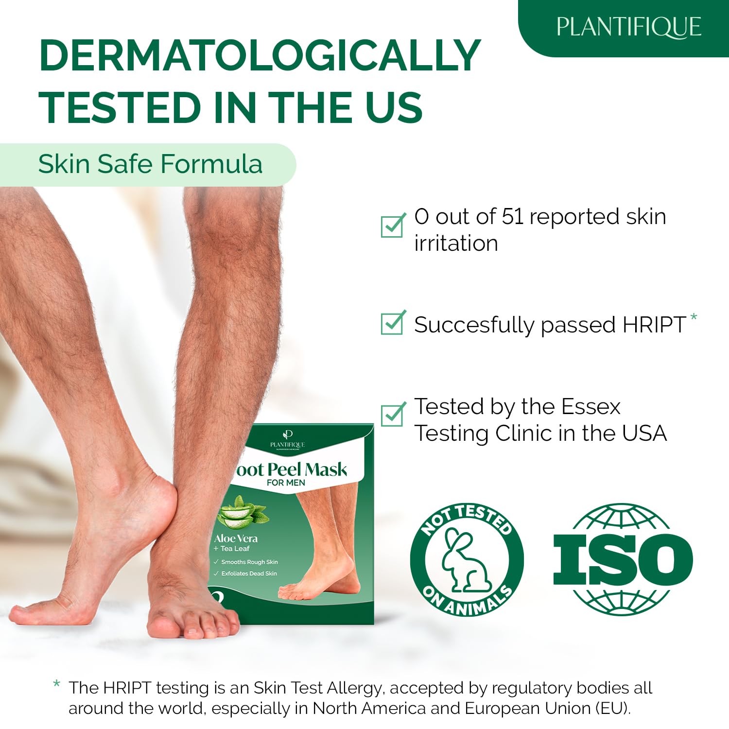 PLANTIFIQUE Foot Peeling Mask 2 Pack aloe vera soothing formulation.