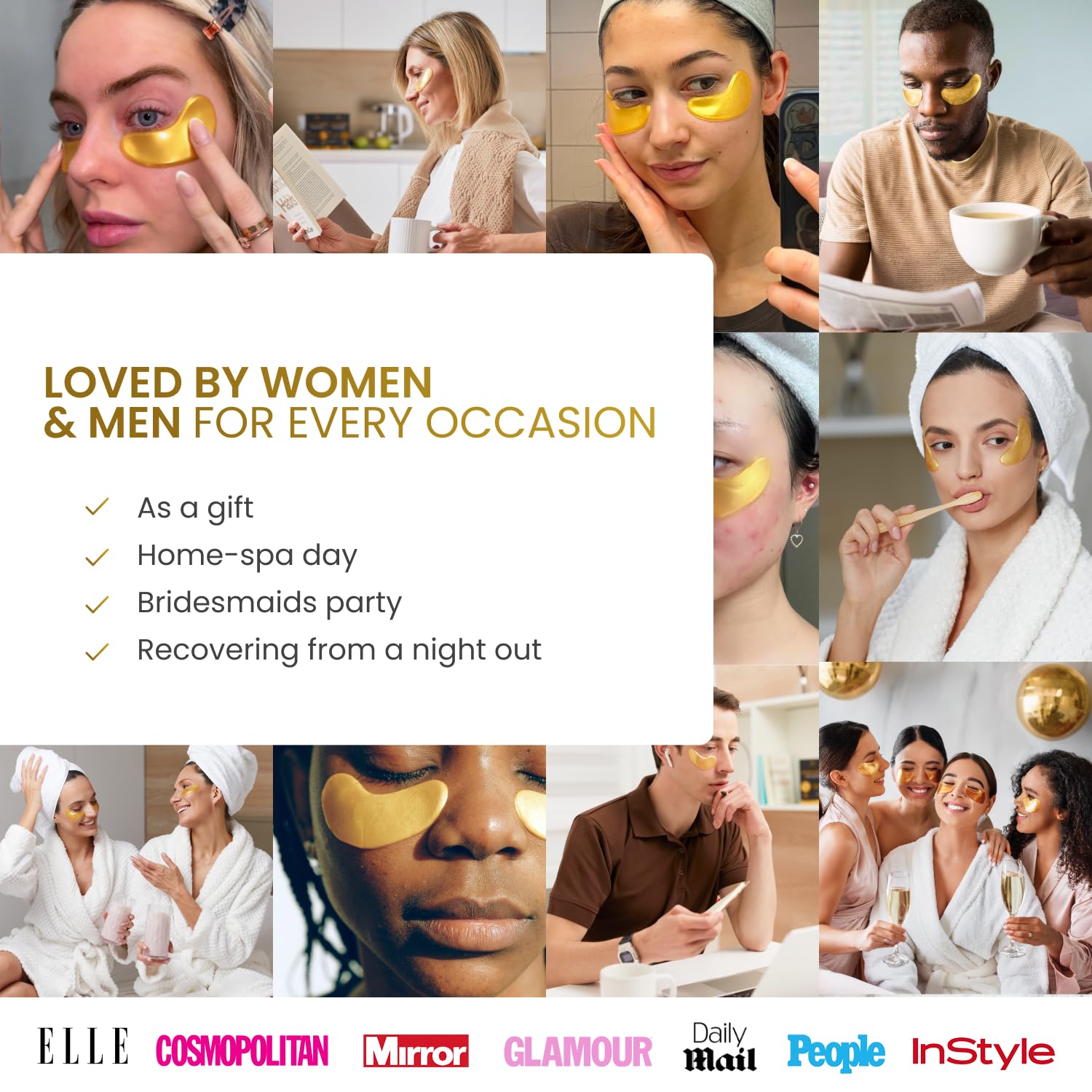 PLANTIFIQUE parches ojos 24K con cafeína y colágeno para vigorización.