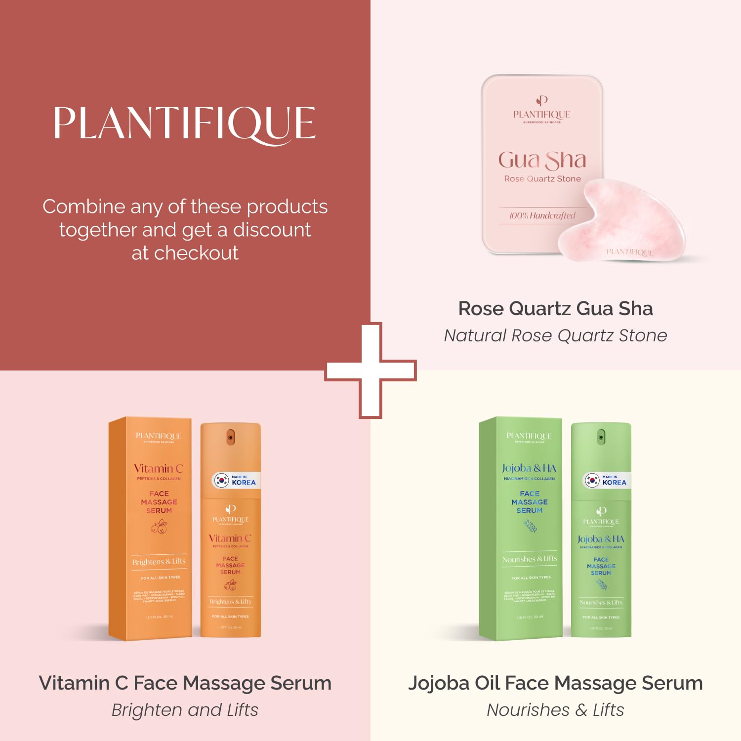 PLANTIFIQUE Rose Quartz face massage session demonstrates gentle toning.