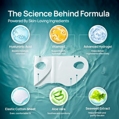 Plantifique V-Line Mask face close-up reveals hydrated skin