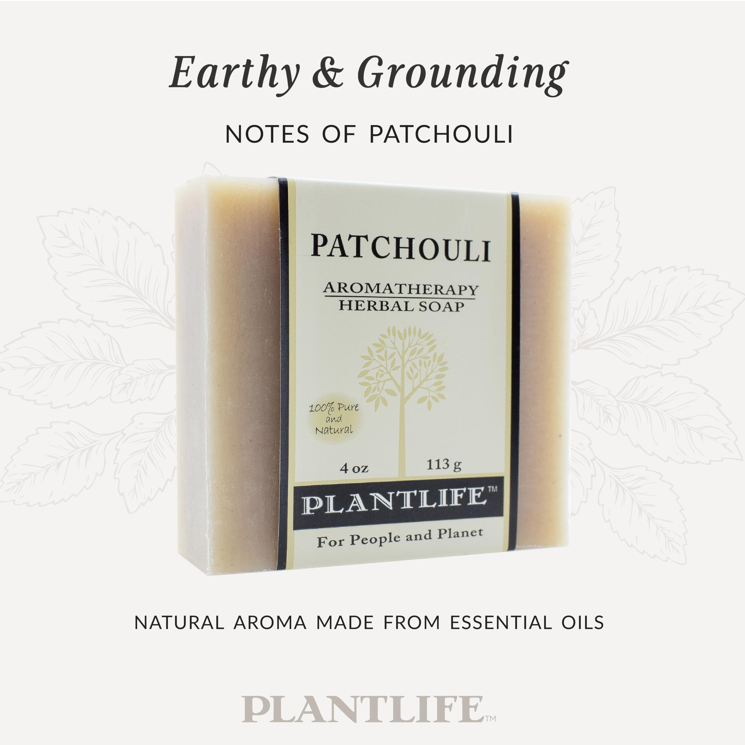 Plantlife Patchouli Bar Soap textura suave que genera espuma limpia y respetuosa.
