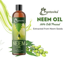 Plantovika Aceite de Neem, gota en primer plano, uso seguro para plantas y mascotas