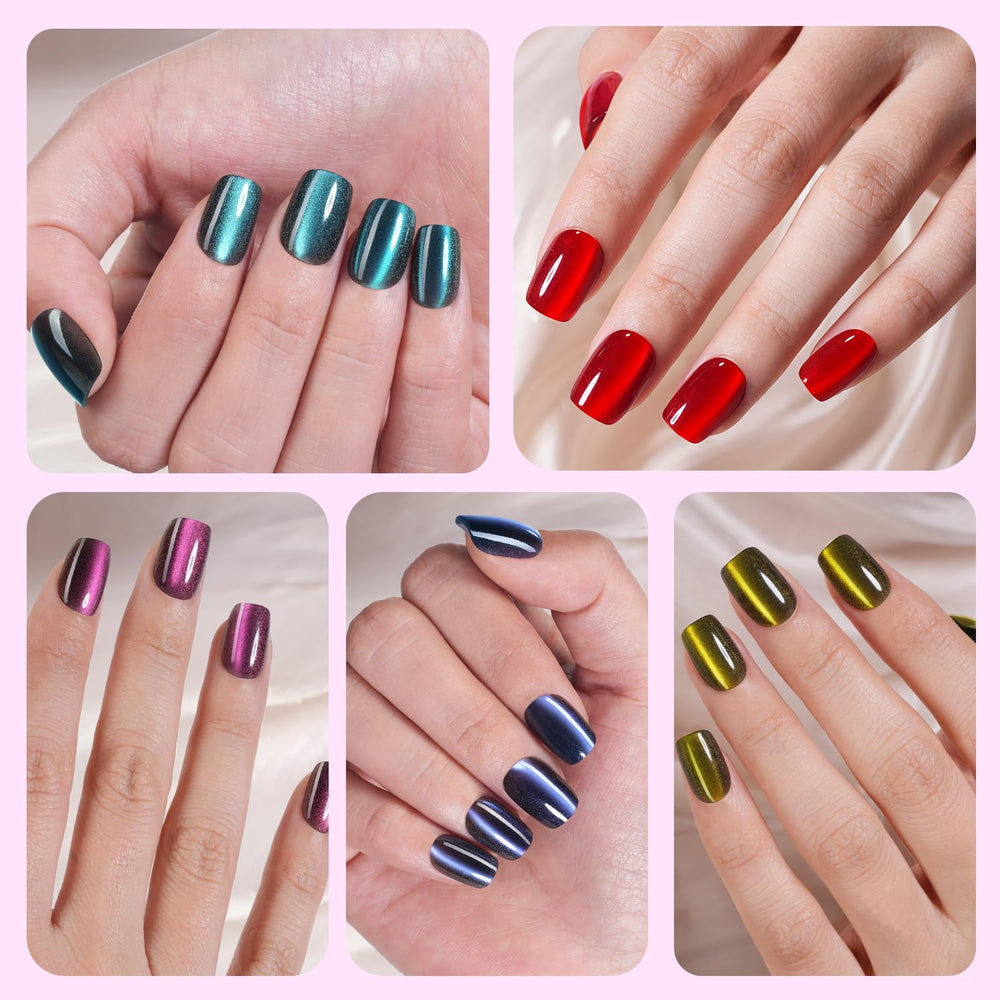 Uñas Cat Eye Plauva para ocasiones sociales; acabado elegante