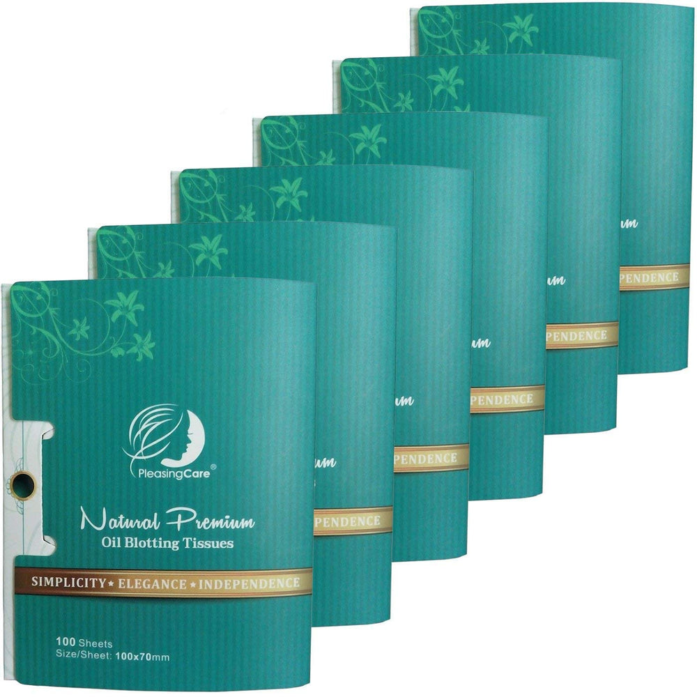 PleasingCare blotting sheets with an easy-dispense design for quick shine control