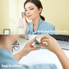 PleasingCare easy-dispense packaging keeps tissues clean and ready