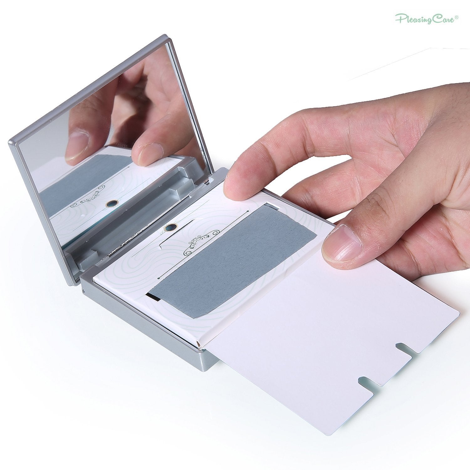PleasingCare oil blotting sheets with bamboo charcoal for quick shine control on the go