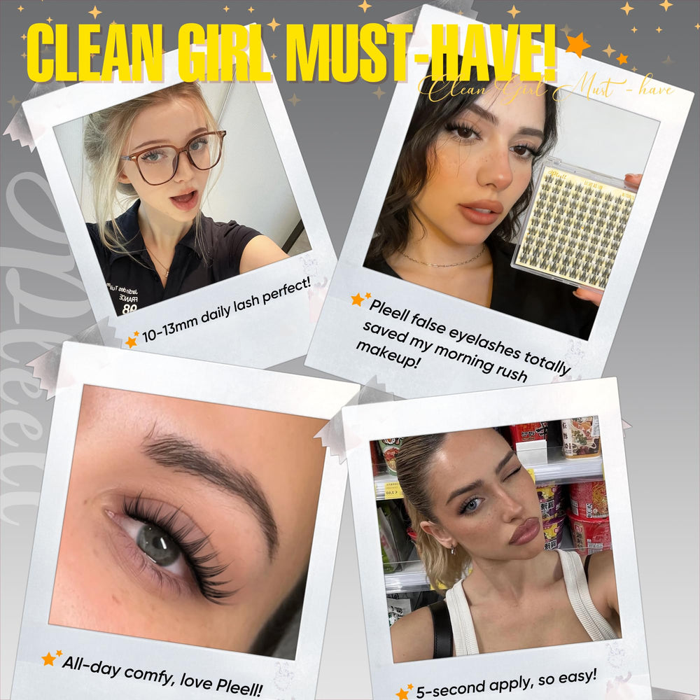Pleell all-day comfort lashes offer lightweight wear during commutes.