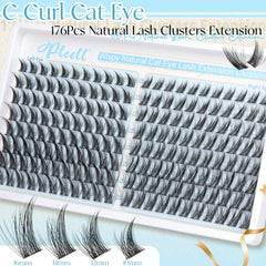 Pleell C-curve lash clusters blend seamlessly with your own lashes.
