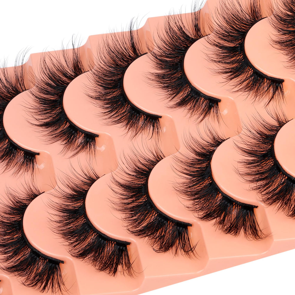 Pleell 7 pairs pack of wispy lashes for versatile styling