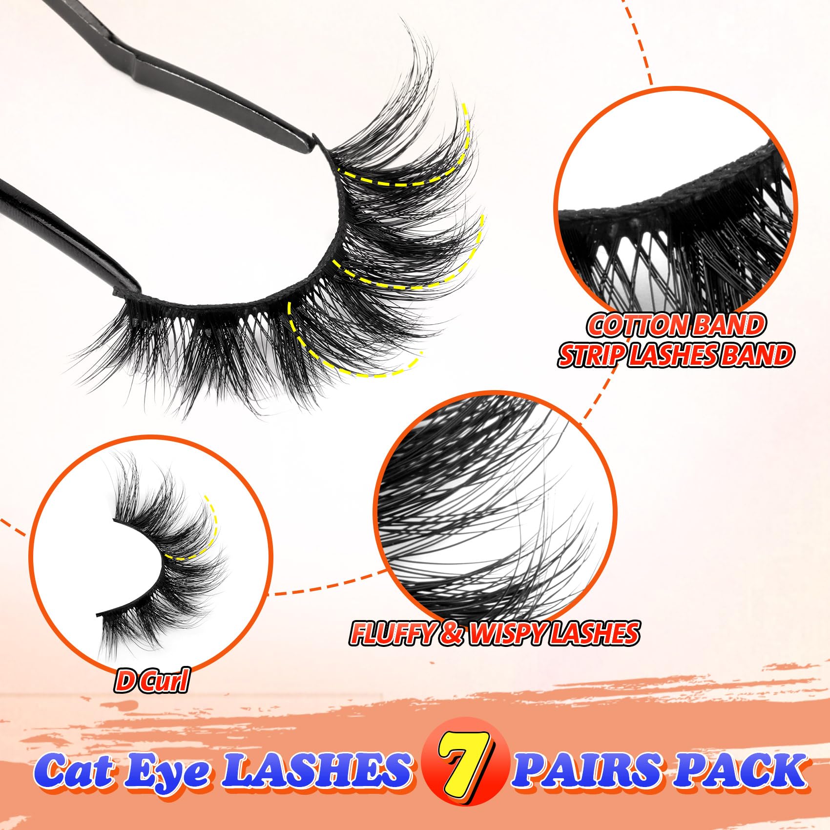Pleell cat eye fluffy lashes enhancing eye shape