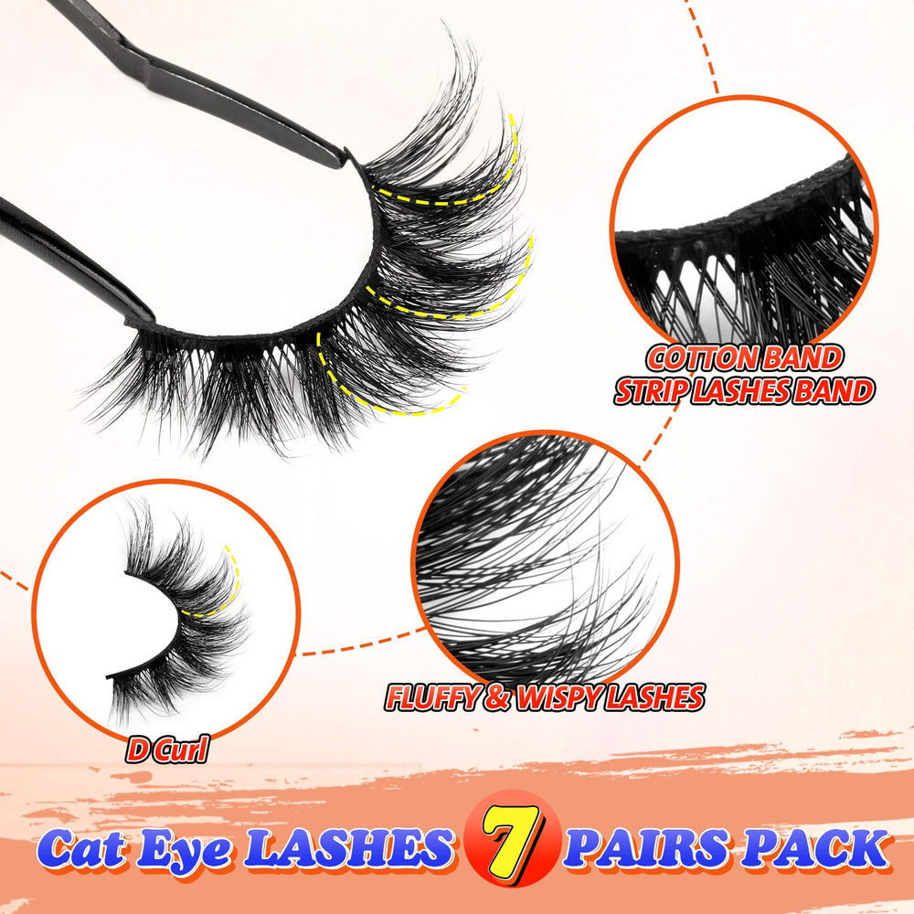Pleell cat eye fluffy lashes enhancing eye shape