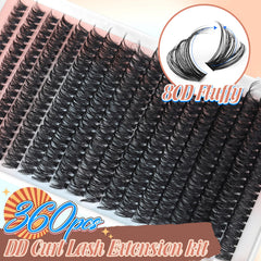 Pleell lash clusters on an 18-row tray for DIY application.