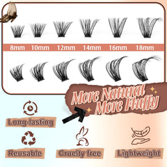Pleell clusters range 8–18mm lengths for customizable lash looks.