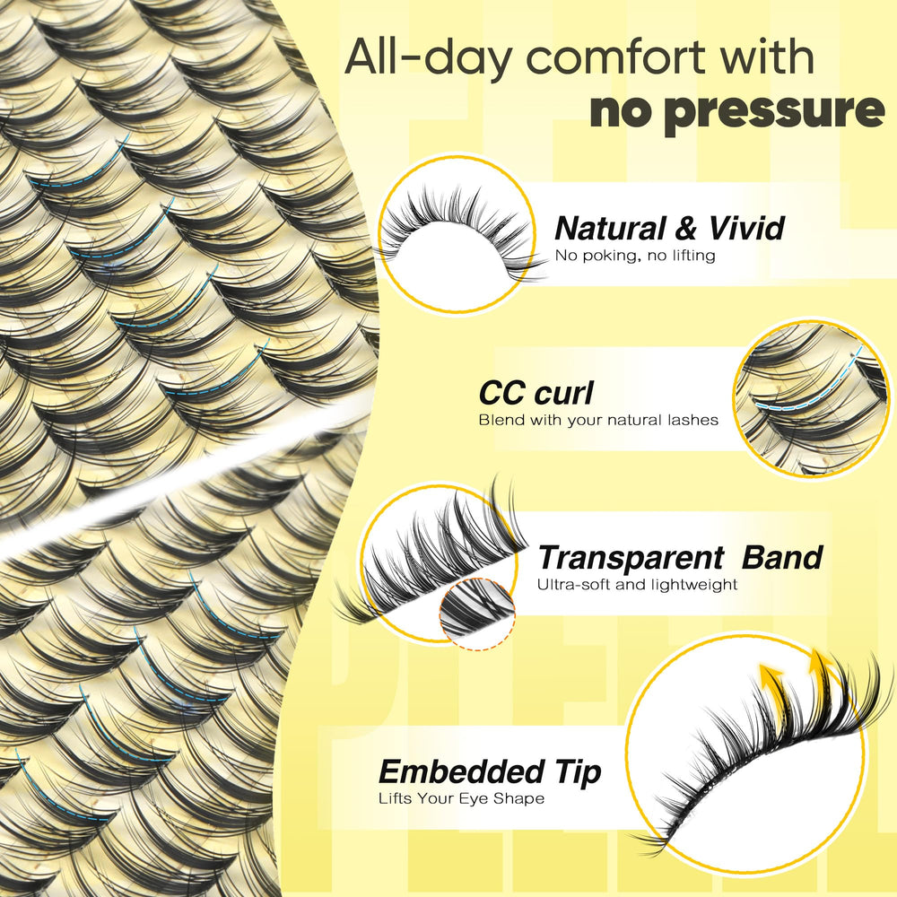 Pleell lash clusters camera-ready daily use for versatile styling