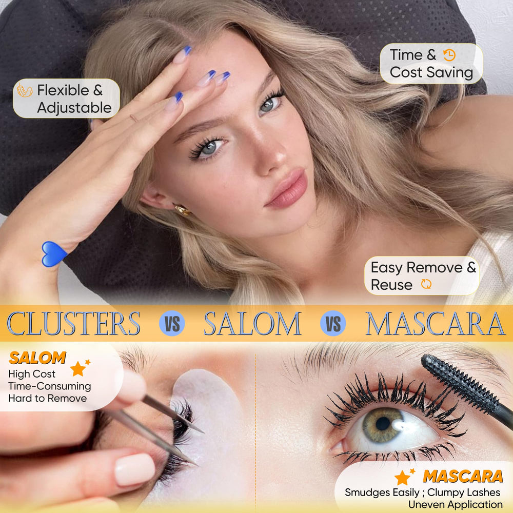 Pleell lash clusters day-to-night versatile look