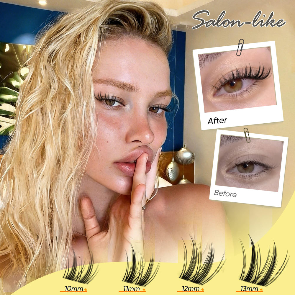 Pleell lash clusters lightweight transparent band for comfortable wear