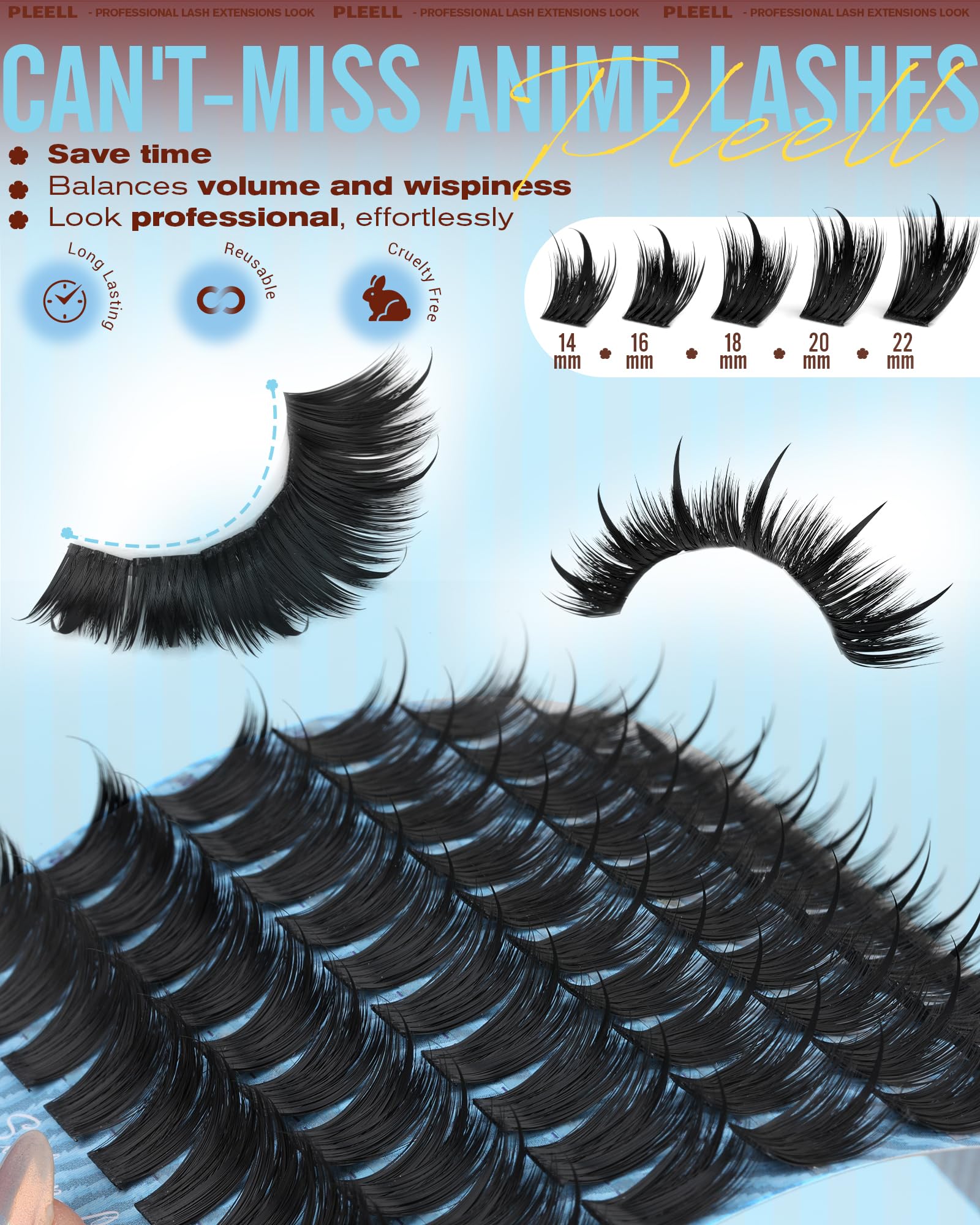 Pleell offers doll eye, fox eye and cat eye looks.