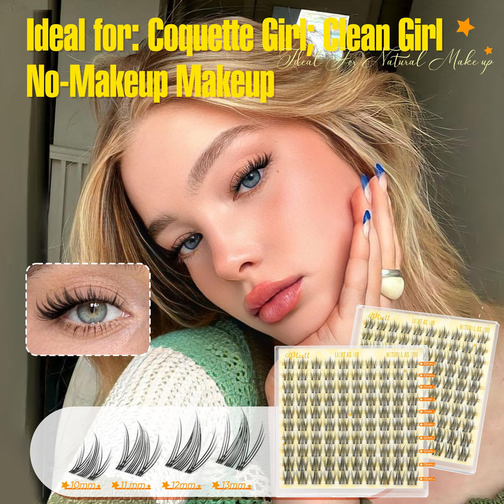 Pleell natural lash clusters 11mm create balanced, wispy definition for work.