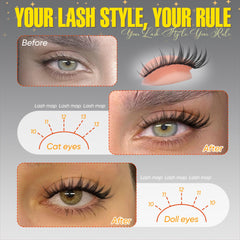 Pleell natural lash clusters 12mm deliver gentle lift for daytime events.