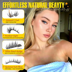 Pleell natural lash clusters 13mm provide a touch of drama for evenings.