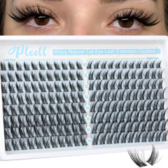 Pleell Wispy cat-eye lash clusters define natural definition.