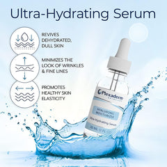 Plexaderm Hyaluronic Moisturizer cream swirl highlighting quick absorption and a dewy finish.