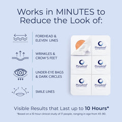 Plexaderm Rapid Reduction Eye Serum on skin with satin finish after drying