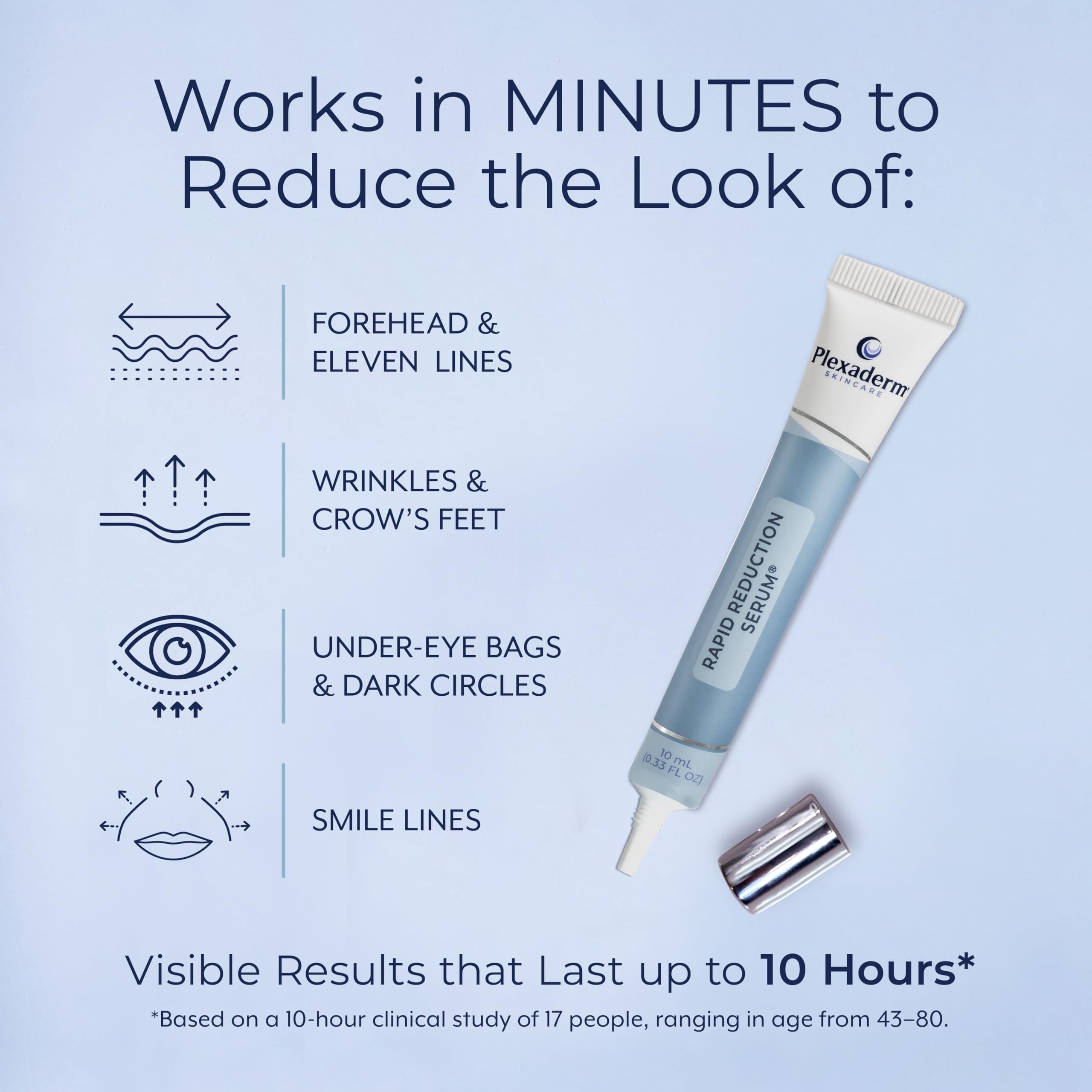 Plexaderm serum texture close-up demonstrating easy spreadability for smooth application.